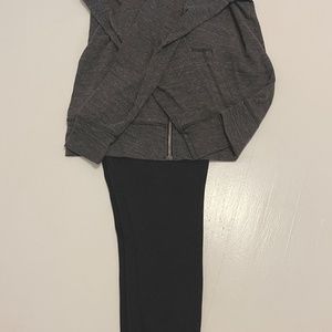 American Giant Ponte Legging sz 8 w zipper ankle + hoodie